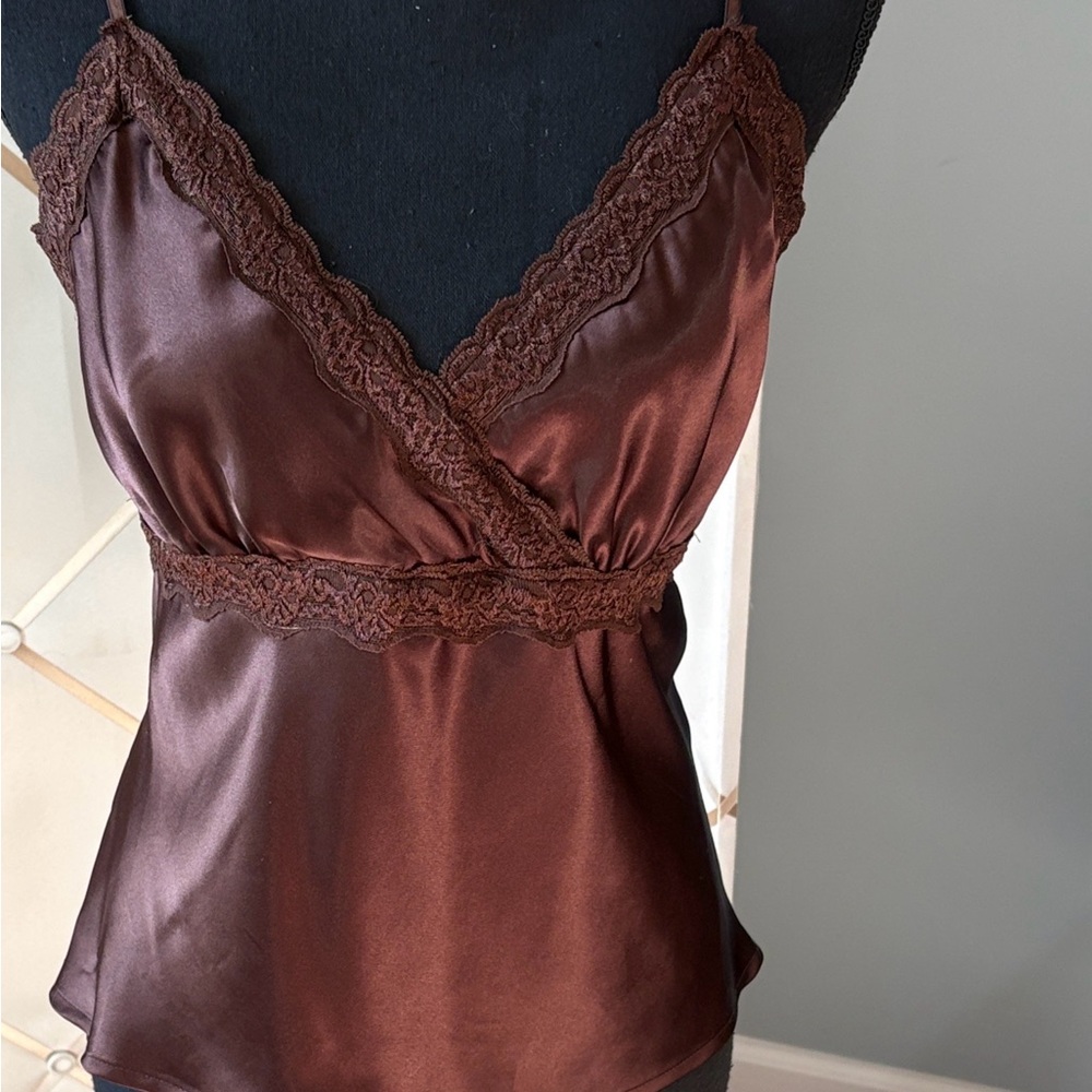 Victor Catalini Lace Trim Cami Top SZ L